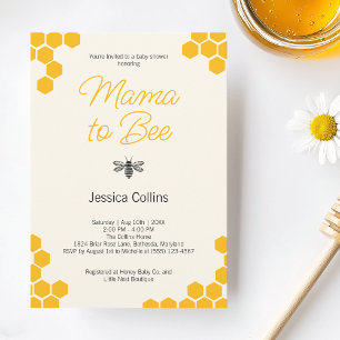Invitation Maman de l'abeille Nid d'abeille moderne Bourdon B