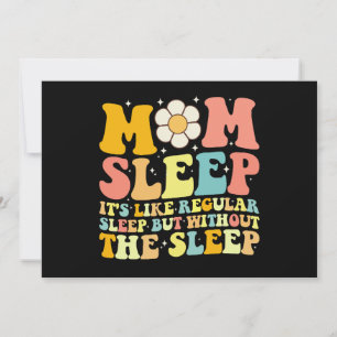 Invitation Maman Dormir Drôle Fête des Mères Super Retro
