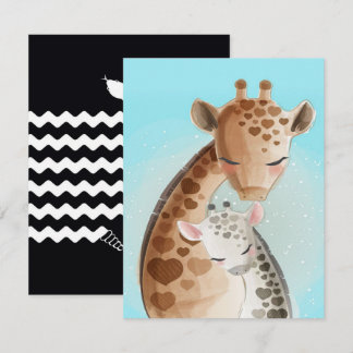 Invitation Maman et bébé girafe | Cadeaux mignons pour Maman