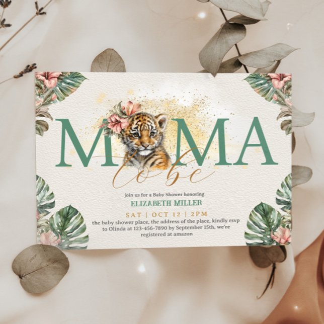 Invitation Maman être Tiger Animal Wild Baby Girl Douche (Créateur téléchargé)