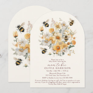 Invitation Maman Maman Abeille Fleur Sauvage Couple Baby Show