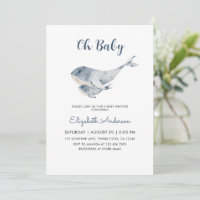Maman mignonne et bébé baleine garçon Baby Shower