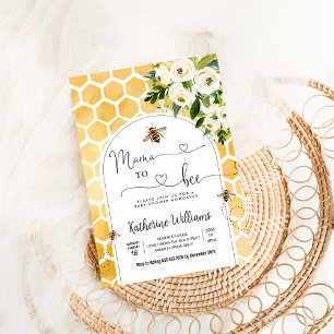 Invitation Maman qui va être abeille Baby Shower miel abeille