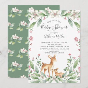 Invitation Maman & Sweet Baby Deer Baby shower neutre