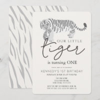 Maman Tiger & Cub Crème moderne 1er anniversaire