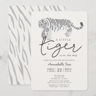 Invitation Maman Tigre & Crème d'enfant Baby shower non sexis
