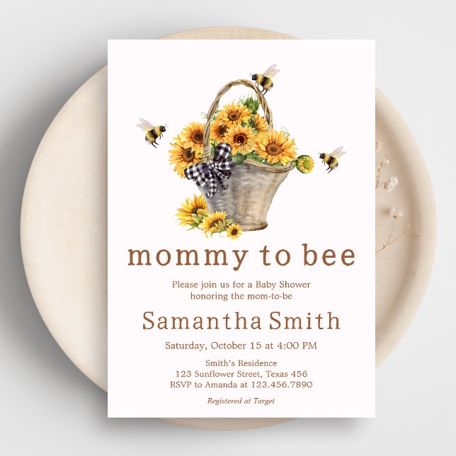 Invitation Maman to Bee Baby shower (Mommy to Bee Sunflower Baby Shower Invitation)