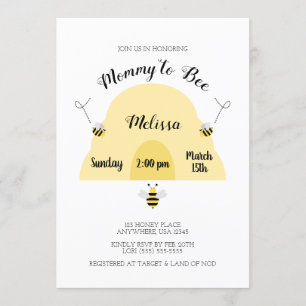 Invitation Maman to Bee Baby shower de ruche