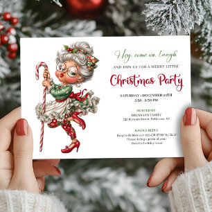 Invitation Mamie drôle élégante dessin animé humour de Noël 