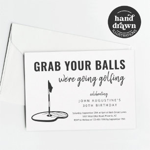 Invitation Man Funny Golf Anniversaire Retraite Bachelor Part