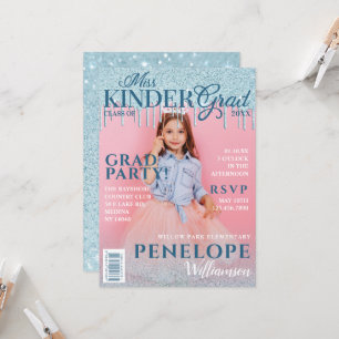 Invitation Manche Kinder Grad Blue Parties scintillant de la