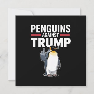 Invitation Manchots Pattes En L'air Résistent Contre Trump