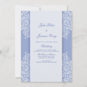 Invitation Mandala bleue et blanche