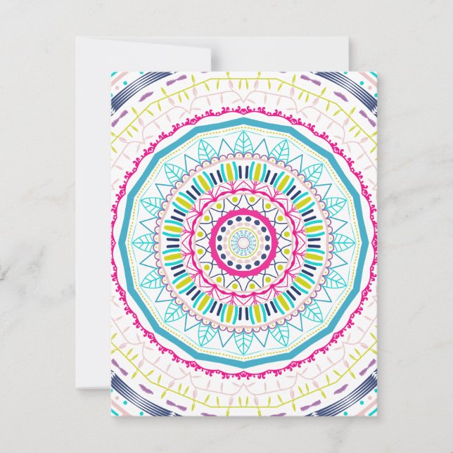 Invitation mandala coloré (Devant)