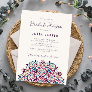 Invitation Mandala de mariage vibrant floral delight