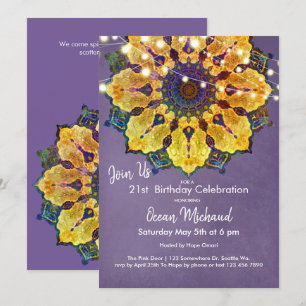 Invitation Mandala doré   Mandala de méditation moderne, Viol