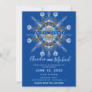 Invitation Mandala Moderne Dessiné à la Main Art Boho Enterre