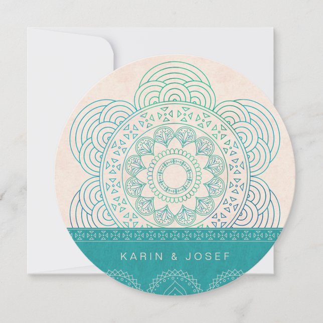 Invitation Mandala Summer Garden Chic Mariage (Devant)