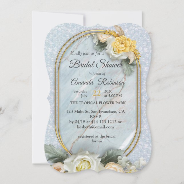 Invitation Mandalas bleu clair, rose et blanc (Devant)