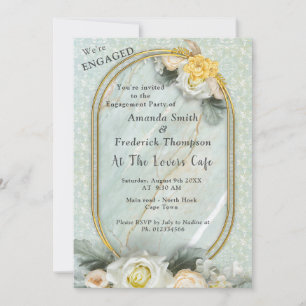 Invitation Mandalas vert clair, jaune et blanc