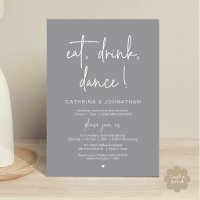 Manger, Boire, Danser, Élégante Fuite en Gris Fonc