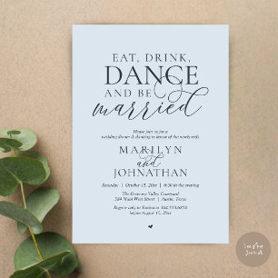 Invitation Manger, Boire, Danser, Être Marié, Mariage en Elop