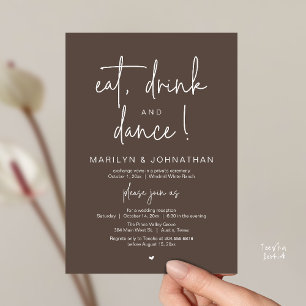 Invitation Manger, Boire et Danser, Réception de Mariage Mode