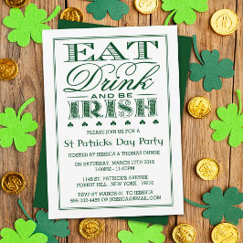 Invitation Manger, boire et être irlandais St. Patrick's Day