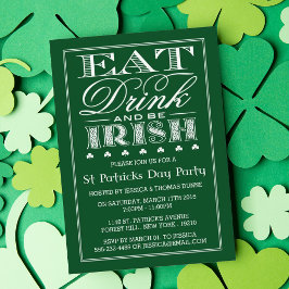 Invitation Manger, boire et être irlandais St. Patrick's Day