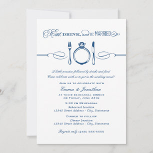 Invitation Manger Boire Être Marié Dîner de répétition de la 