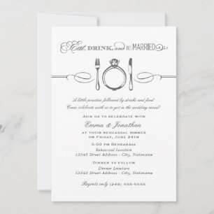 Invitation Manger Boire Être Marié Gris Répétition de Scénari