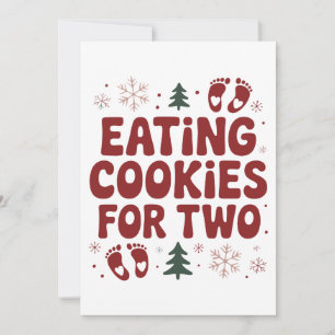 Invitation Manger des biscuits pour deux Noël grossesse maman