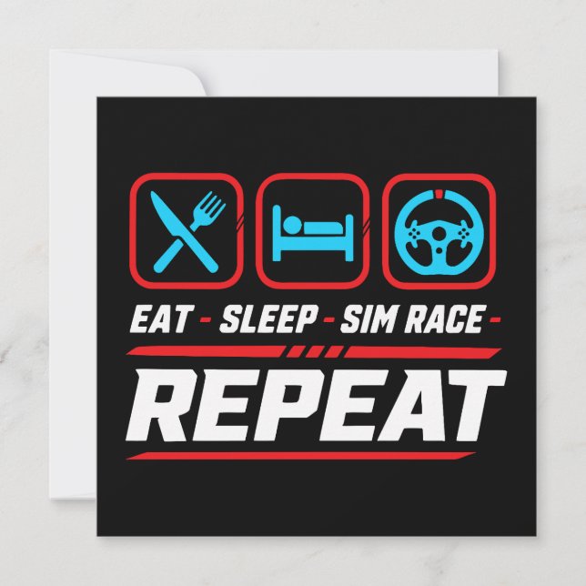 Invitation Manger dormir sim course répéter pour les fans de  (Devant)