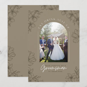 Invitation Manger un costume de boisson - Groomsman Service e