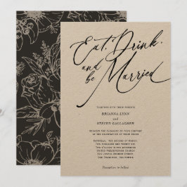 Invitation Mangez boire et être marié Modern Rustic mariage