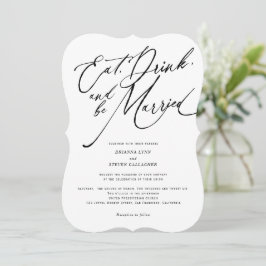 Invitation Mangez boire et être marié Modern Script mariage