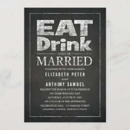 Invitation Mangez Boire et être marié Unique Créatif Mariage