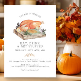 Invitation Mangez Boire et Obtenez Stuffé Thanksgiving modern