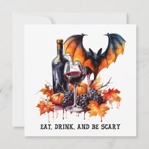 Invitation Mangez Boire et soyez effrayant Automne Halloween 
