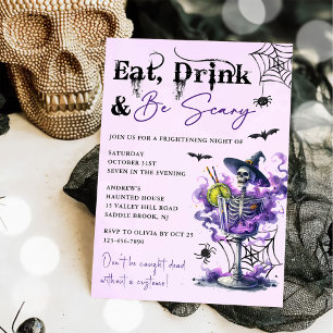 Invitation Mangez Boire Et Soyez Effrayant Halloween Party