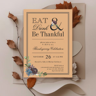 Invitation Mangez Boire et Soyez Gentils Virtual Thanksgiving