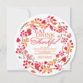 Invitation Mangez Boire Et Soyez Heureux Dîner Thanksgiving
