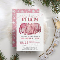 Mangez Boire Soit laide Sweat Rose Noël Party