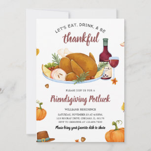 Invitation Mangez Boire Soyez Heureux Thanksgiving