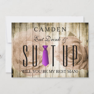 Invitation Mangez Boire & Suitup Bois Serez-vous mon Bestman