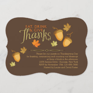 Invitation Mangez, buvez et donnez grâce à l'invitation de Th