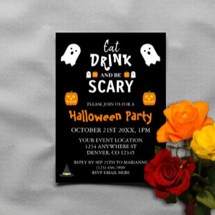 Invitation Mangez, buvez et soyez effrayant Halloween