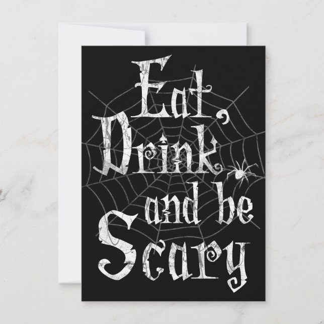 Invitation Mangez, buvez et soyez effrayant Halloween Party S (Devant)