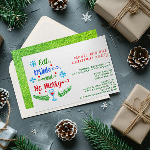 Invitation Mangez, buvez et soyez joyeux, rejoignez notre fêt