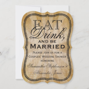 Invitation Mangez, buvez et soyez marié Couples Douche